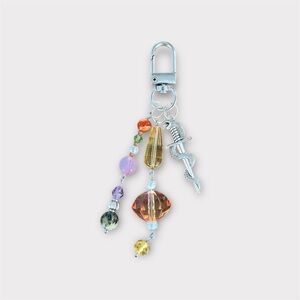 Sword Multicolor Beaded Keychain